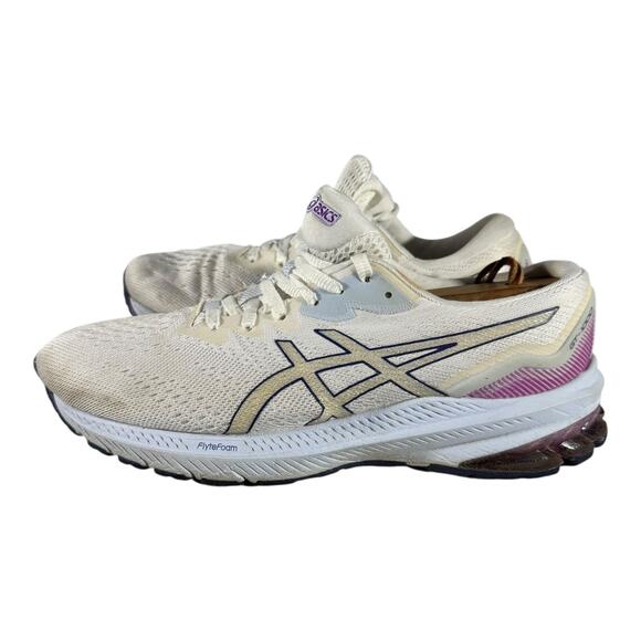 ASICS GT-1000 11 White Purple Women’s Size 8 Running Shoes 1012B197 FlyteFoam - Picture 4 of 8